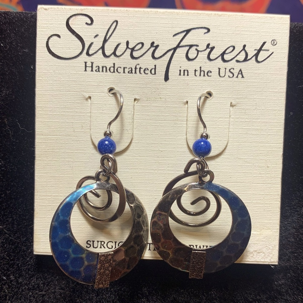 Silver Forest Bi colored Surgical steel earrings